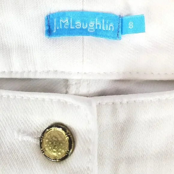 J. McLaughlin White Jeans 8 Lexi 4-Way Stretch Denim Slim Leg Coastal Summer - Picture 7 of 12